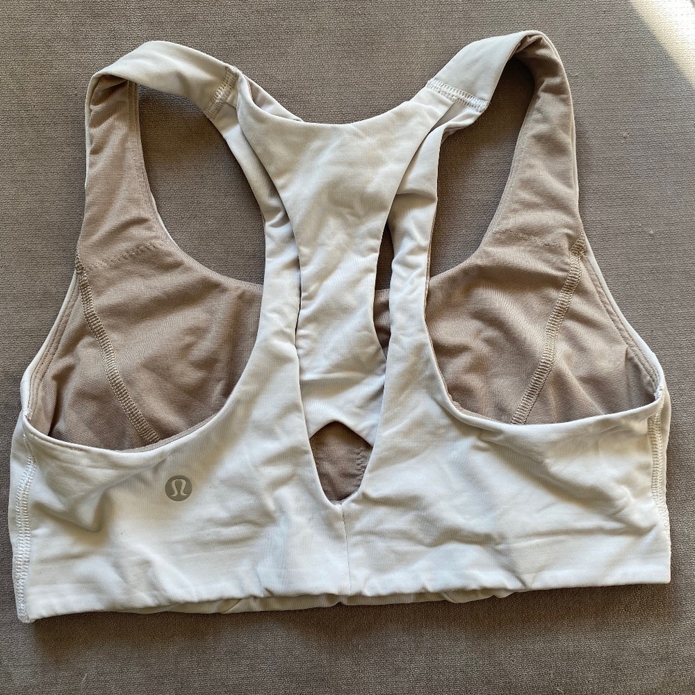 Lululemon open racerback train bra white size 8